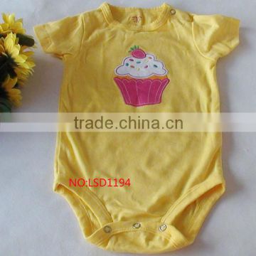 yellow cotton romper, girl loveable romper