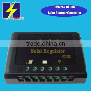 CE Approved High efficiency PWM 12V 24V 15A Solar Controller