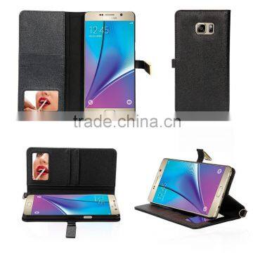 2016 new fashion hand-crafted stand wallet pu case with cosmetic mirror cover case for samsung galaxy note 7                        
                                                                                Supplier's Choice