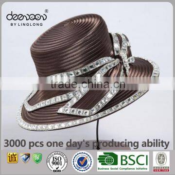 Banquet of Satin Ribbon Party Women Hats Wholesale Lady Church Hat
