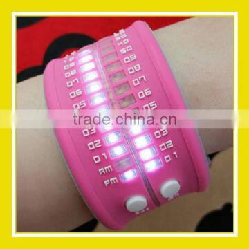 2016 Hot Sell Products Bros Baby Rinne Women Waterproof Foldable Pink Rubber Wrist LED Watch photo-3