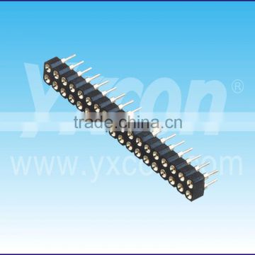 2.54mm pitch single layer dual row straight round female header