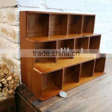 multiple shabby chic wood trapezoid shelf for wholesales