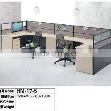 Melamine office modular curved computer desk