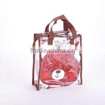 Cute Printed Clear Wash Bag pvc Cosmetic Bag With Zipper