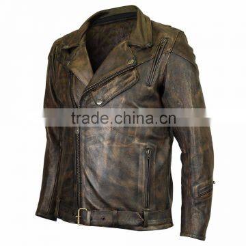 Golden Shaded Motorcycle Men Leather Custom Man Jackets
