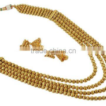 Ethnic Indian Jewellery Bollywood Long Necklace Earrings Royal Set photo-3
