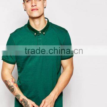 Basic Contrast Placket Olive Green Polo Shirt Embroidery Polo Jack Uniform Design Oem Polo Shirts