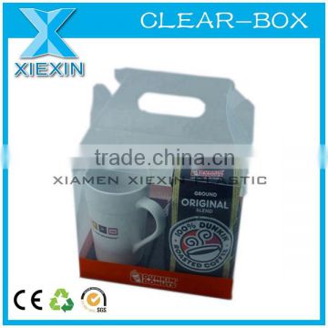 new acetate pvc folded storage mug packing boxes