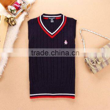 The Child's Cashmere / Sweater Vest School Students, V Collar Head Sweater Green Wind Institute Quality Choice photo-2
