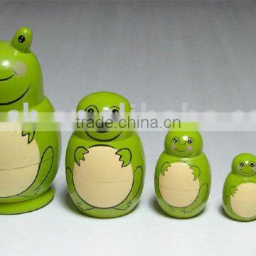 Hand Paintded Wooden Nesting Doll(Frog)