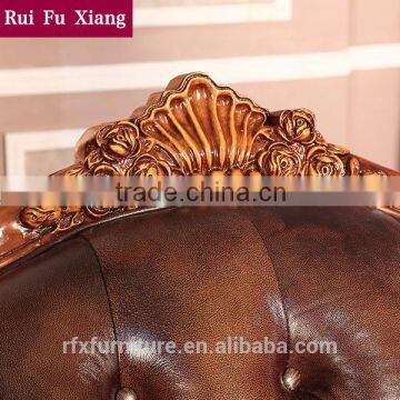 American Antique Style Genuine Leather Solid Wood Sofa Set Design for Living Room Furniture N-253 photo-5