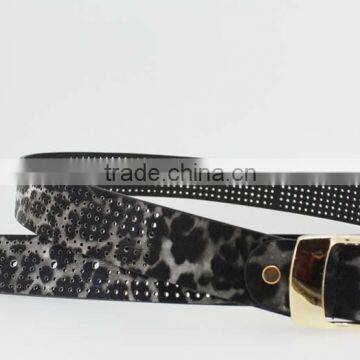 2015 Designer Fashion Women's Leopard Pointed Plain Pierced Belt With Fuax Leather Factory China photo-5