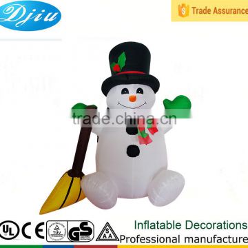 Christmas Inflatable Snowman with Broom Yard Outdoor Decoration