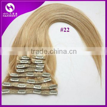 Medium Blonde 22# Clip in Human Hair Extensions 120g Remy Clip In Hair Extension Natural Hair Full Head Human Hair With Clip Ins