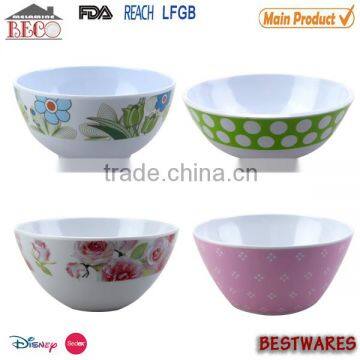 Custom design different styles melamine round bowl