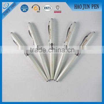 Custom logo white metal ballpoint pen, metal roller pen wholesale