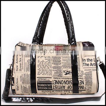 2015 New Retro Ruili selling newspaper printing flow simple Handbag Shoulder female pillow bag