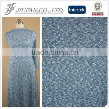 Jiufan Textile Knitted Blue and White TR Rib 70 Polyester 30 Rayon Spandex Fabric