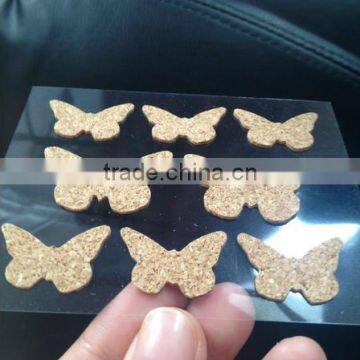 zhejiang factory design butterfly woody label sticker safe&non-toxic