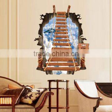 3D Creative Broken Wall Effect Stairway Pattern PVC Wall Sticker