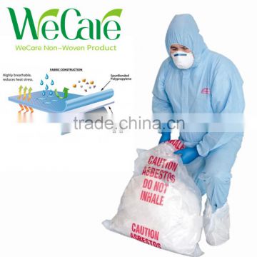 Disposable Protective SMS blue 40gsm Coverall with hood and zipper