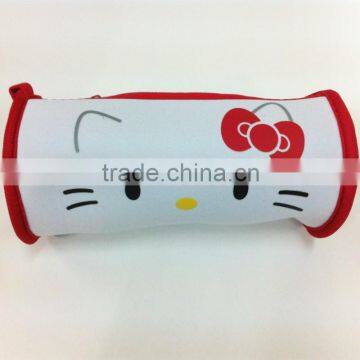 Hello Kitty Cylinder Neoprene pencil Bag,gril pencil case