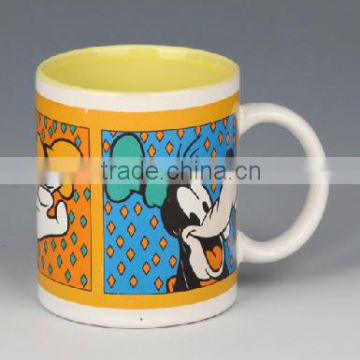 White ceramic mug in porcelain color glazed stoneware mug