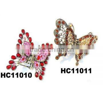 big colorful metal butterfly crystal hair clips wholesale