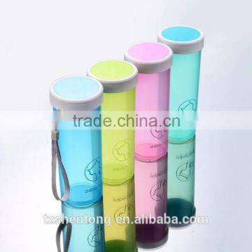 Wide mouth portable plastic drinking water bottle