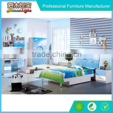 Colorful bedroom baby single bed for boy