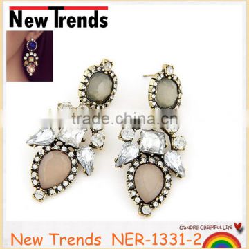 Europe imitation crystal earrings jewelry designs, 2014 fashion earrings