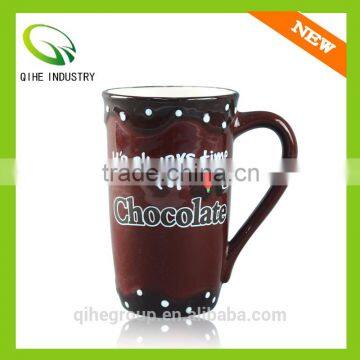 custom matt black color ceramic coffee cup