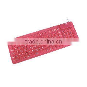 106 keys USB Silicone transparent keyboard-blue