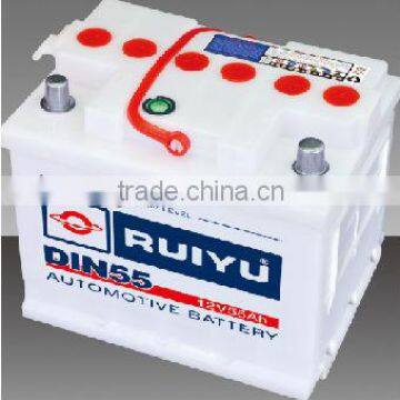 DIN55 dry charged car battery for European car