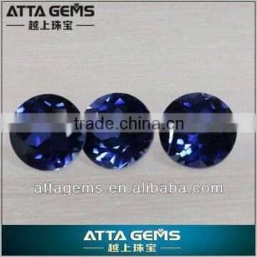 round cut synthetic blue corundum-#32 created blue sapphire