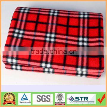 Multi-Purpose Travel Home Polyester Plaid Fleece Blanket