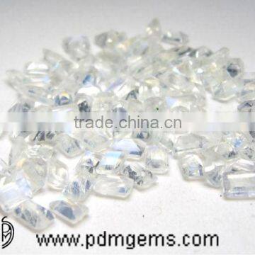 Natural Rainbow Moonstone Octagon Lot Cut For Silver Earring photo-2