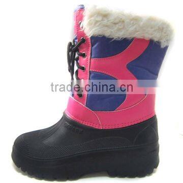 Children snow boot rubber sole snow boot warm fur lining winter boot