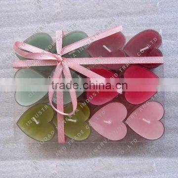 Heart multi-color tealight candle