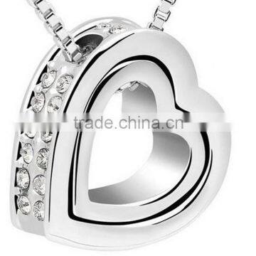 Newest Cheap Alloy Crystal Heart Necklace photo-4