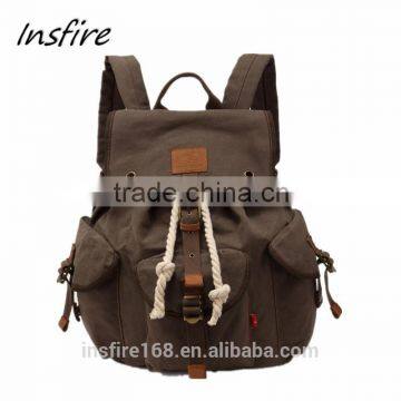 2016 leisure men's canvas laptop school backpack