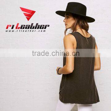 Pakistani Manufacturer High Quality Off-shoulder Blue Lace Cotton Women Tank Top for photo-2