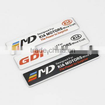 Aluminum logo custom car emblem badge logo/3M Adhesive Sticker