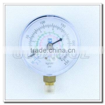High Quality Steel Case Brass Internal Refrigeration Freon Pressure Meter
