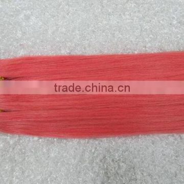 Top quality red color synthetic clip in hair extensions