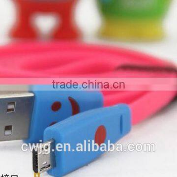 Smiling Flexible Lighting USB Electrical Cable for Iphone and Android Phones for Apple Lighting Flat Ribbon Usb Electrical Cable Quality Choice photo-2