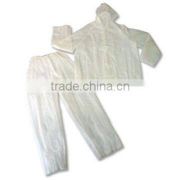 PEVA/EVA recyclable folding plastic raincoat with pants