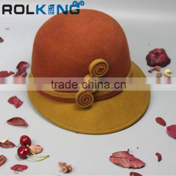 Fashion Women Cheap Short Brim Wool Felt Floppy Fedora Hats