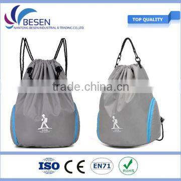 Custom silk printed drawstring gym bag for sports